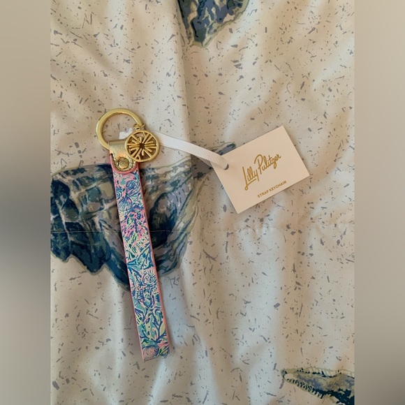 Lilly Pulitzer Accessories - Lilly Pulitzer Gold and Multicolor Keychain NWT